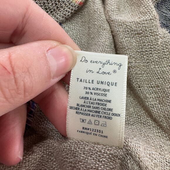 Do Everything In Love Sweater Women One Size Tan Striped‎ Fringe Anthro Kimono - Picture 4 of 8